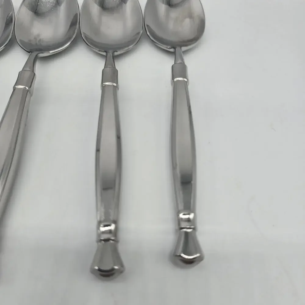 Oneida Act 1 Glossy Stainless Heirloom Cube Flatware 7 Soup Spoons Tablespoons